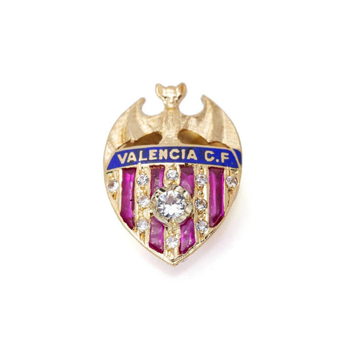 Broche FC Valencia - Broche écusson en or jaune 18 ct, diamants et rubis 58 Facettes UKD359904JC