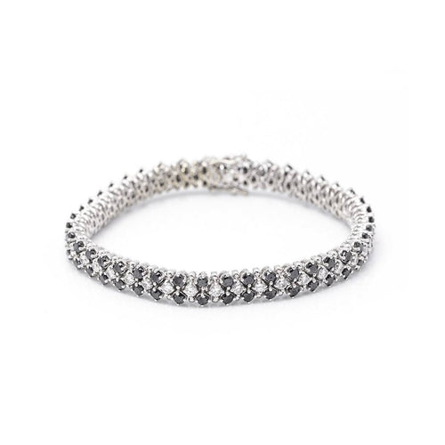 Bracelet NIGHT & DAY - Bracelet rivière en or blanc 18 ct et diamants 58 Facettes UKD359943LF