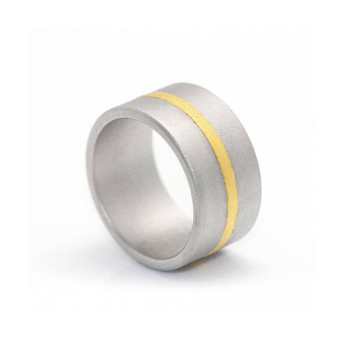 Bague Niessing Fusion - Bague en or jaune 24 ct et acier 58 Facettes UKD359990JC