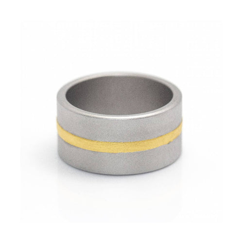 Bague Niessing Fusion - Bague en or jaune 24 ct et acier 58 Facettes UKD359990JC