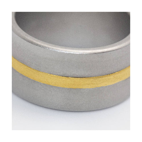 Bague Niessing Fusion - Bague en or jaune 24 ct et acier 58 Facettes UKD359990JC