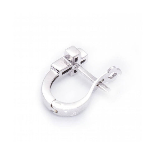 Boucles d'oreilles Boucles d’oreilles croix - Or blanc 18 kt et diamants 58 Facettes UKD360075AS