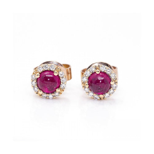 Boucles d'oreilles Boucles d’oreilles - Rubis et diamants en or rose 18 kt 58 Facettes UKD360080AS