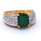 Bague 53 Bague - Jonc en or 18 ct avec émeraude et diamants 58 Facettes AN573 '(00319)