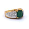 Bague 53 Bague - Jonc en or 18 ct avec émeraude et diamants 58 Facettes AN573 '(00319)