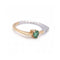 Bague FLAT - Bague en or bicolore 18 kt avec émeraude et diamants 58 Facettes UKD360082AS