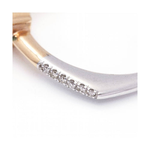 Bague FLAT - Bague en or bicolore 18 kt avec émeraude et diamants 58 Facettes UKD360082AS