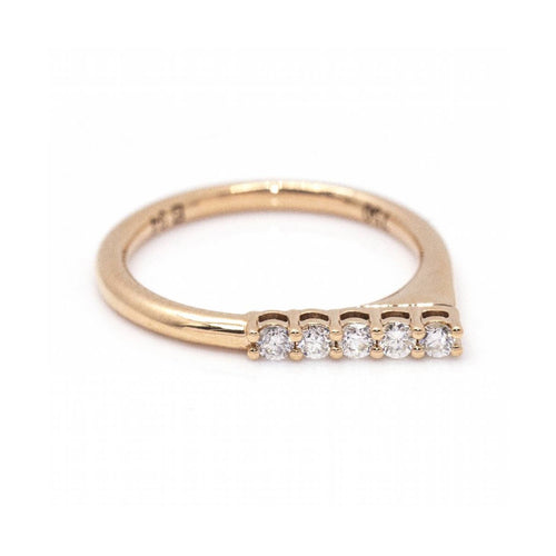 Bague Bague - Or rose 18 kt et 5 diamants taille brillant 58 Facettes UKD360086AS