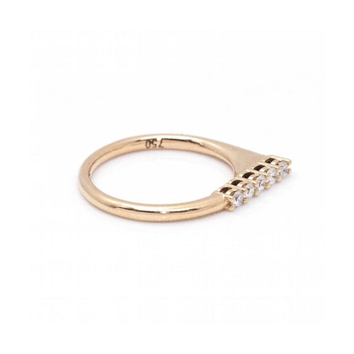 Bague Bague - Or rose 18 kt et 5 diamants taille brillant 58 Facettes UKD360086AS