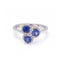 Bague 52 Bague trio - Bague en or blanc 18 kt, saphirs et diamants 58 Facettes UKD360087AS