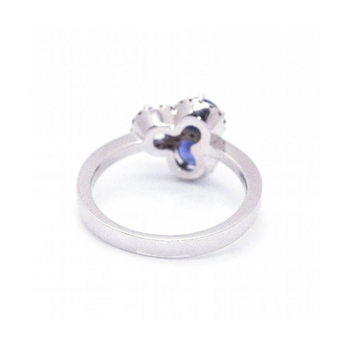 Bague 52 Bague trio - Bague en or blanc 18 kt, saphirs et diamants 58 Facettes UKD360087AS