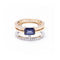 Bague Bague - Saphir de Ceylan et diamants en or rose et or blanc 18 kt 58 Facettes UKD360097AS