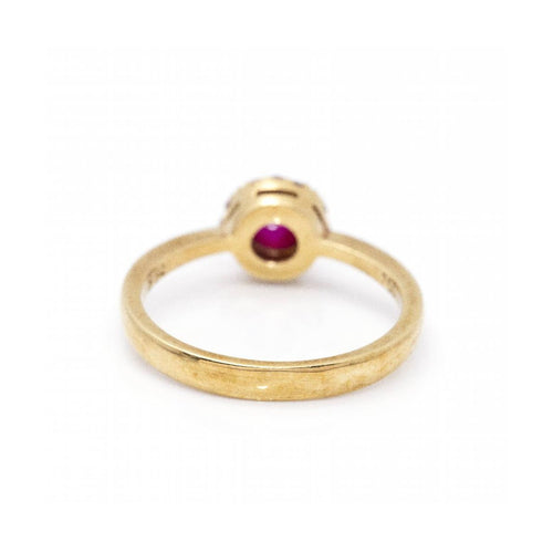 Bague 54 ROUGE - Bague en or jaune 18 kt avec diamants et rubis 58 Facettes UKD360099AS