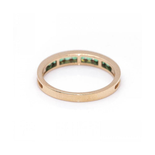 Bague Alliance - Bague en or rose 18 ct et 10 émeraudes 58 Facettes UKD360104AS