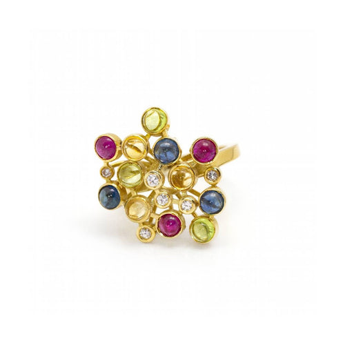 Bague Color Bubbles - Bague en or jaune 18 kt et diamants 58 Facettes UKD360262JE