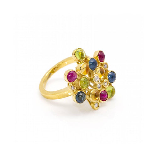 Bague Color Bubbles - Bague en or jaune 18 kt et diamants 58 Facettes UKD360262JE