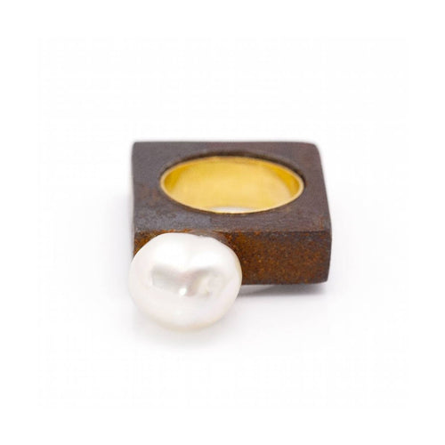 Bague IRON - Bague en or jaune 18K et perle baroque 58 Facettes UKD360263JE