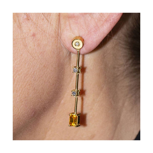 Boucles d'oreilles PAPARADSHA - Boucles d'oreilles en or jaune 18 kt, saphirs et diamants 58 Facettes UKD360284JE