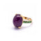 Bague 56 Bague - Rubis cabochon et tsavorites en or jaune 18 ct 58 Facettes UKD360369CS