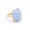 Bague MILKY - Bague en or jaune 18 ct et aigue-marine cabochon 58 Facettes UKD360370CS