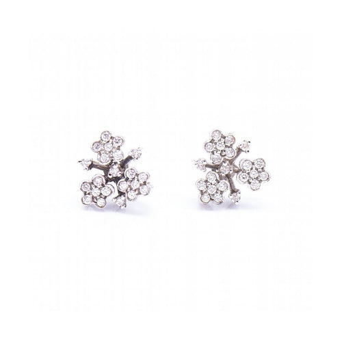 Boucles d'oreilles Flor de Diamante - Boucles d’oreilles en or blanc 18 kt et diamants 58 Facettes UKD360382CS