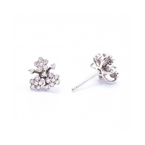 Boucles d'oreilles Flor de Diamante - Boucles d’oreilles en or blanc 18 kt et diamants 58 Facettes UKD360382CS