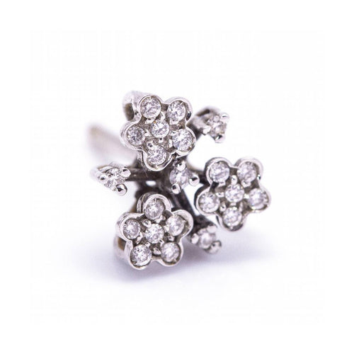 Boucles d'oreilles Flor de Diamante - Boucles d’oreilles en or blanc 18 kt et diamants 58 Facettes UKD360382CS
