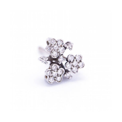Boucles d'oreilles Flor de Diamante - Boucles d’oreilles en or blanc 18 kt et diamants 58 Facettes UKD360382CS