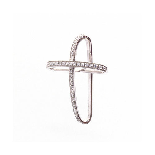 Pendentif Alfieri St.JOHN - Pendentif croix en or blanc 18 ct et diamants 58 Facettes UKD360390CS