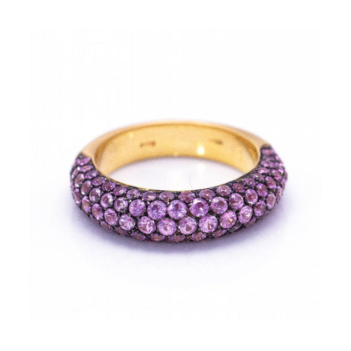 Bague Bague - Or rose 18 kt et saphirs roses 2,38 ct 58 Facettes UKD360394CS