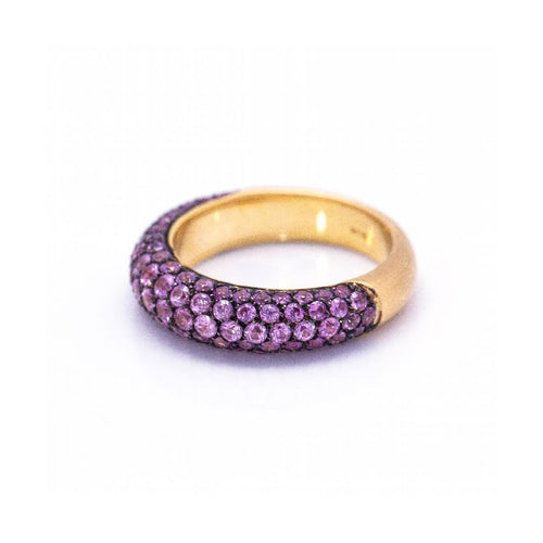 Bague Bague - Or rose 18 kt et saphirs roses 2,38 ct 58 Facettes UKD360394CS