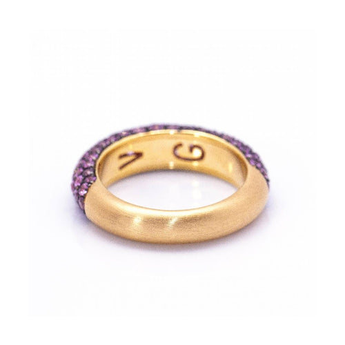 Bague Bague - Or rose 18 kt et saphirs roses 2,38 ct 58 Facettes UKD360394CS