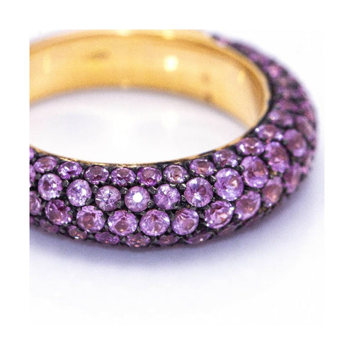 Bague Bague - Or rose 18 kt et saphirs roses 2,38 ct 58 Facettes UKD360394CS