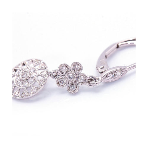 Boucles d'oreilles SUNNY ANTIK - Boucles d'oreilles en or blanc 18 kt et diamants 58 Facettes UKD360396CS
