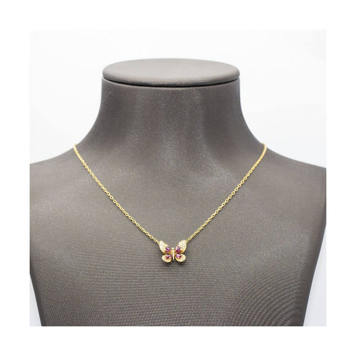 Collier Collier papillon - Collier en or jaune 18 ct, rubis et diamants 58 Facettes UKD360403FJ