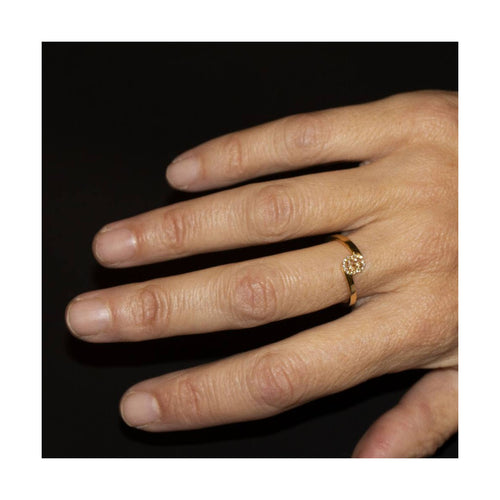 Bague Gucci Running G - Bague motif GG en or jaune 18 kt et diamants 58 Facettes UKD360449FJ