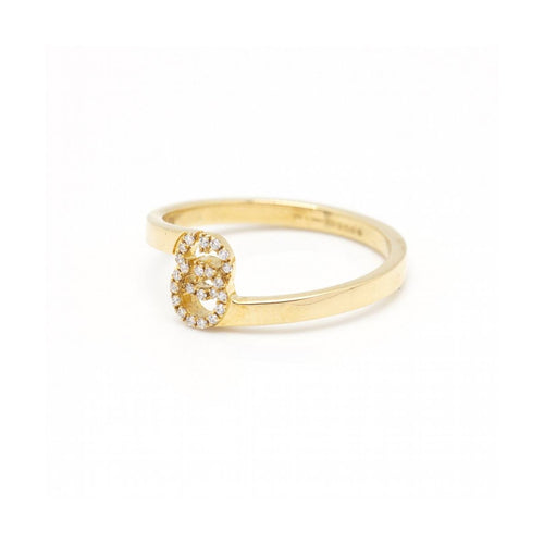 Bague Gucci Running G - Bague motif GG en or jaune 18 kt et diamants 58 Facettes UKD360449FJ