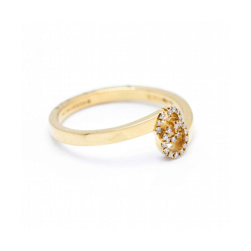 Bague Gucci Running G - Bague motif GG en or jaune 18 kt et diamants 58 Facettes UKD360449FJ