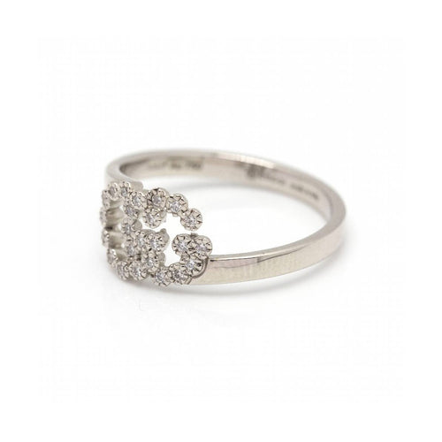 Bague Gucci Running G - Bague Icon en or blanc 18 ct et diamants 58 Facettes UKD360453FJ