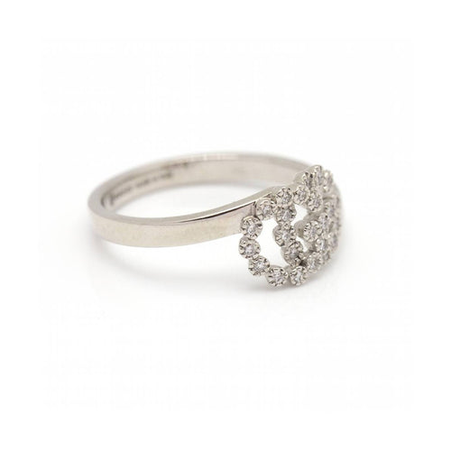 Bague Gucci Running G - Bague Icon en or blanc 18 ct et diamants 58 Facettes UKD360453FJ