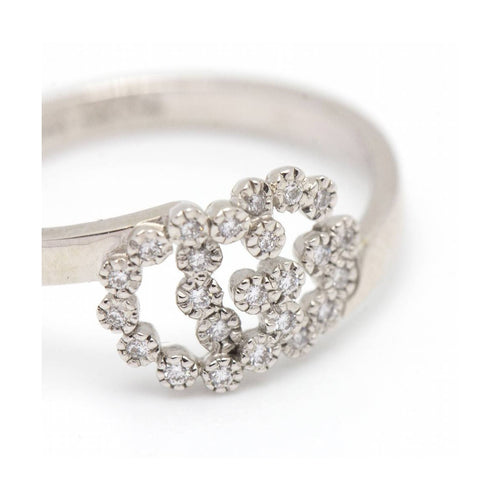 Bague Gucci Running G - Bague Icon en or blanc 18 ct et diamants 58 Facettes UKD360453FJ