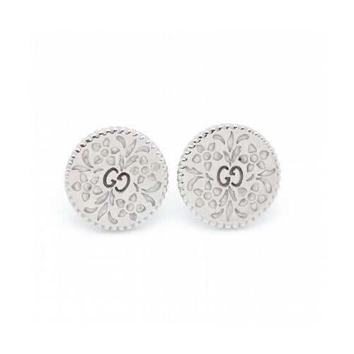Boucles d'oreilles Gucci Icon Blossom - Boucles d’oreilles en or blanc 18 kt et émail 58 Facettes UKD360455FJ