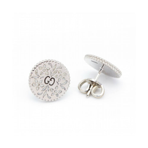 Boucles d'oreilles Gucci Icon Blossom - Boucles d’oreilles en or blanc 18 kt et émail 58 Facettes UKD360455FJ