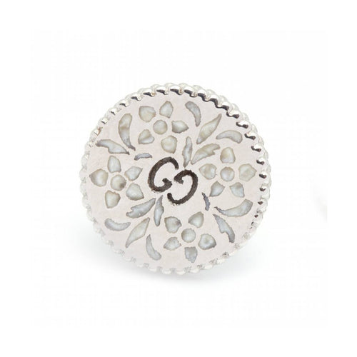 Boucles d'oreilles Gucci Icon Blossom - Boucles d’oreilles en or blanc 18 kt et émail 58 Facettes UKD360455FJ