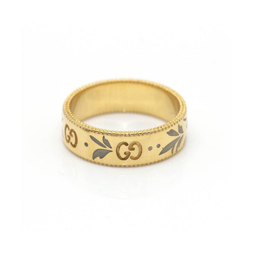 Bague 55 GUCCI Icon Blossom - Bague en or jaune 18 ct et émail 58 Facettes UKD360459FJ
