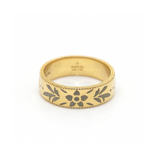 Bague 55 GUCCI Icon Blossom - Bague en or jaune 18 ct et émail 58 Facettes UKD360459FJ