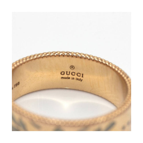 Bague 54 Gucci Icon Blossom - Bague motif GG en or rose 18 ct et émail 58 Facettes UKD360460FJ