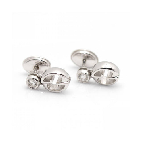 Boucles d'oreilles Gucci 1973 - Boucles d’oreilles en or blanc 18 kt et diamants 58 Facettes UKD360464FJ