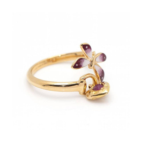 Bague GUCCI Flora Mariposa - Bague en or 18 ct et émail 58 Facettes UKD360468FJ