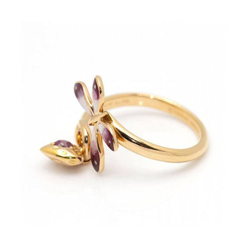 Bague GUCCI Flora Mariposa - Bague en or 18 ct et émail 58 Facettes UKD360468FJ